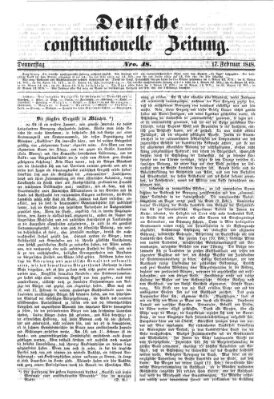 Deutsche constitutionelle Zeitung Donnerstag 17. Februar 1848