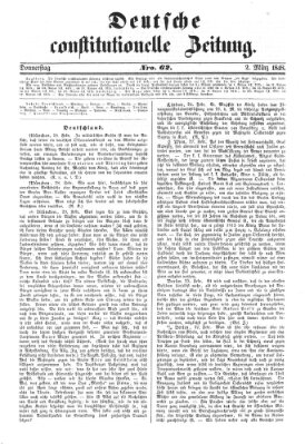 Deutsche constitutionelle Zeitung Donnerstag 2. März 1848
