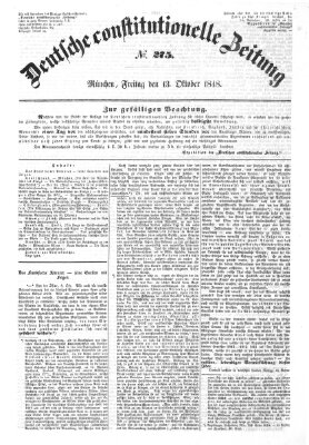 Deutsche constitutionelle Zeitung Freitag 13. Oktober 1848