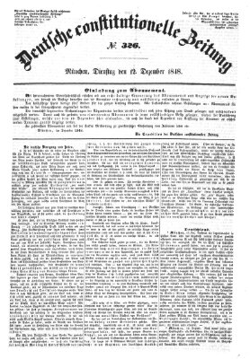 Deutsche constitutionelle Zeitung Dienstag 12. Dezember 1848