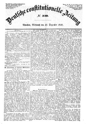 Deutsche constitutionelle Zeitung Mittwoch 27. Dezember 1848