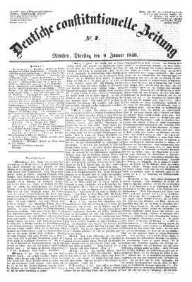 Deutsche constitutionelle Zeitung Dienstag 9. Januar 1849