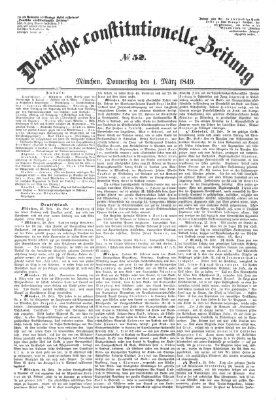 Deutsche constitutionelle Zeitung Donnerstag 1. März 1849
