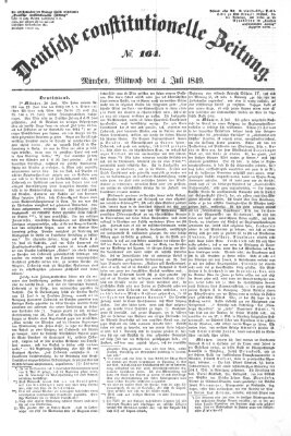 Deutsche constitutionelle Zeitung Mittwoch 4. Juli 1849