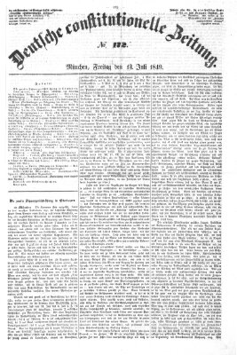 Deutsche constitutionelle Zeitung Donnerstag 12. Juli 1849
