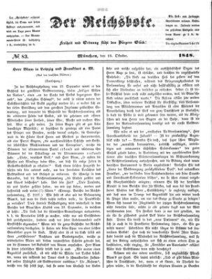 Der Reichsbote Mittwoch 18. Oktober 1848