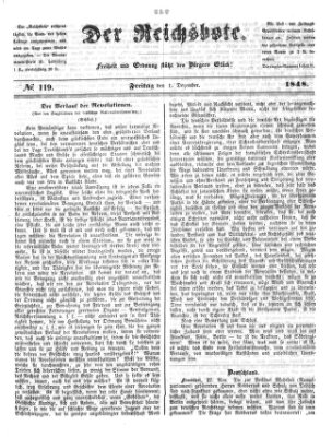 Der Reichsbote Freitag 1. Dezember 1848