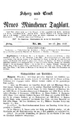 Neues Münchener Tagblatt Freitag 12. Januar 1849