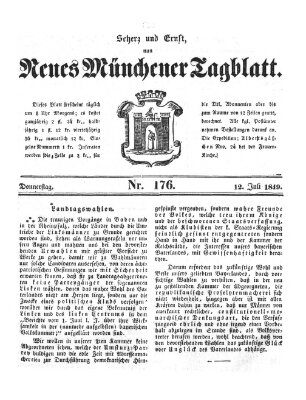 Neues Münchener Tagblatt Donnerstag 12. Juli 1849