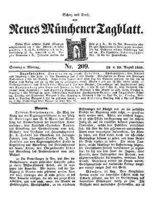 Neues Münchener Tagblatt Sonntag 19. August 1849