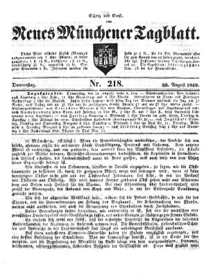 Neues Münchener Tagblatt Donnerstag 30. August 1849
