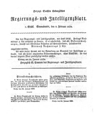 Herzogl.-Sachsen-Coburgisches Regierungs- und Intelligenzblatt (Coburger Regierungs-Blatt) Samstag 8. Februar 1834