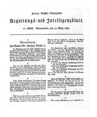 Herzogl.-Sachsen-Coburgisches Regierungs- und Intelligenzblatt (Coburger Regierungs-Blatt) Samstag 15. März 1834