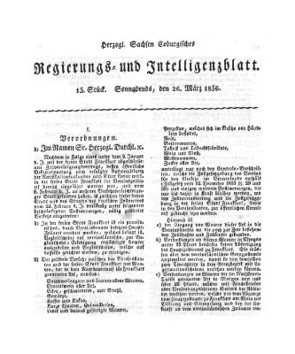 Herzogl.-Sachsen-Coburgisches Regierungs- und Intelligenzblatt (Coburger Regierungs-Blatt) Samstag 26. März 1836