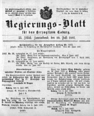 Regierungs-Blatt für das Herzogtum Coburg (Coburger Regierungs-Blatt) Samstag 10. Juli 1897