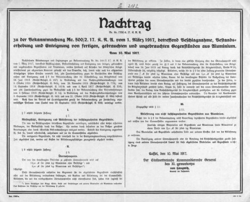 Regierungs-Blatt für das Herzogtum Coburg (Coburger Regierungs-Blatt) Donnerstag 10. Mai 1917