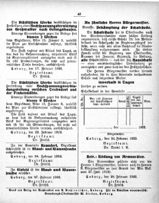 Coburger Regierungsblatt (Coburger Regierungs-Blatt) Samstag 4. März 1922