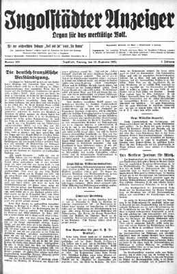 Ingolstädter Anzeiger Dienstag 15. September 1925