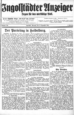 Ingolstädter Anzeiger Mittwoch 16. September 1925