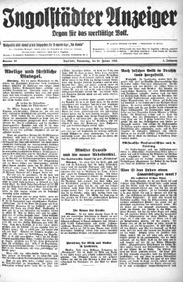 Ingolstädter Anzeiger Donnerstag 14. Januar 1926