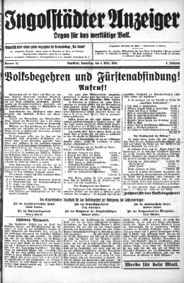 Ingolstädter Anzeiger Donnerstag 4. März 1926