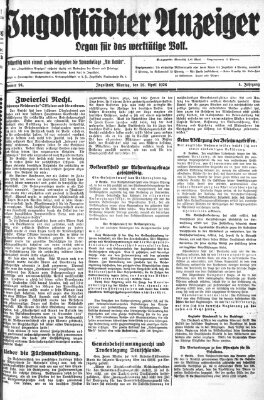 Ingolstädter Anzeiger Montag 26. April 1926