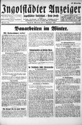 Ingolstädter Anzeiger Mittwoch 11. September 1929