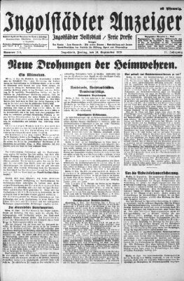 Ingolstädter Anzeiger Freitag 20. September 1929