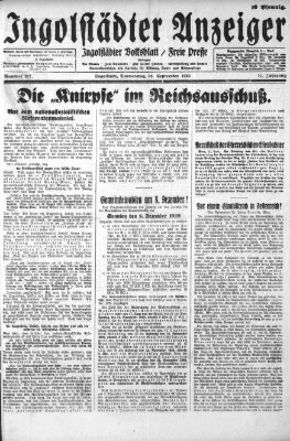 Ingolstädter Anzeiger Donnerstag 26. September 1929