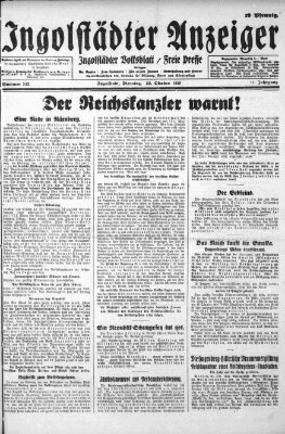 Ingolstädter Anzeiger Dienstag 22. Oktober 1929
