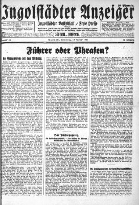 Ingolstädter Anzeiger Donnerstag 13. Februar 1930