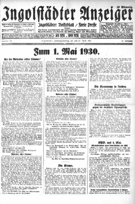 Ingolstädter Anzeiger Sonntag 27. April 1930