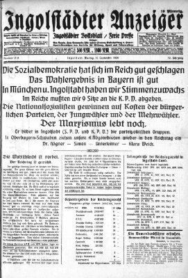 Ingolstädter Anzeiger Montag 15. September 1930