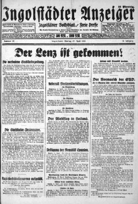 Ingolstädter Anzeiger Montag 27. April 1931