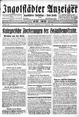 Ingolstädter Anzeiger Donnerstag 10. September 1931
