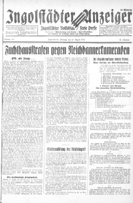 Ingolstädter Anzeiger Mittwoch 24. August 1932
