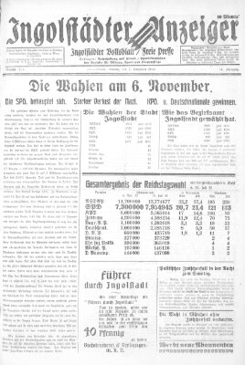 Ingolstädter Anzeiger Montag 7. November 1932