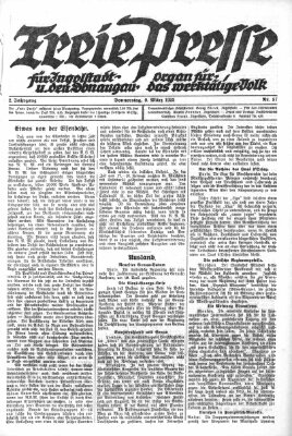 Freie Presse für Ingolstadt u. den Donaugau (Ingolstädter Anzeiger) Donnerstag 9. März 1922
