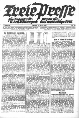 Freie Presse für Ingolstadt u. den Donaugau (Ingolstädter Anzeiger) Freitag 10. März 1922