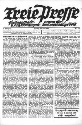 Freie Presse für Ingolstadt u. den Donaugau (Ingolstädter Anzeiger) Freitag 23. Juni 1922