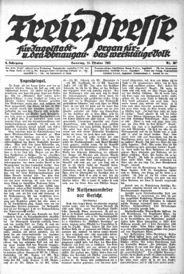 Freie Presse für Ingolstadt u. den Donaugau (Ingolstädter Anzeiger) Samstag 14. Oktober 1922