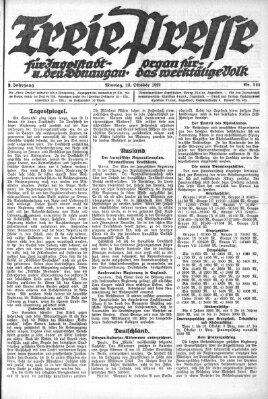 Freie Presse für Ingolstadt u. den Donaugau (Ingolstädter Anzeiger) Montag 23. Oktober 1922