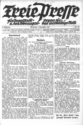 Freie Presse für Ingolstadt u. den Donaugau (Ingolstädter Anzeiger) Mittwoch 8. November 1922