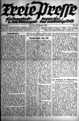 Freie Presse für Ingolstadt u. den Donaugau (Ingolstädter Anzeiger) Dienstag 30. Januar 1923
