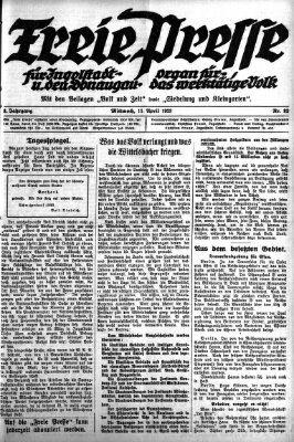 Freie Presse für Ingolstadt u. den Donaugau (Ingolstädter Anzeiger) Mittwoch 11. April 1923
