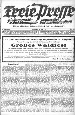 Freie Presse für Ingolstadt u. den Donaugau (Ingolstädter Anzeiger) Samstag 14. Juli 1923