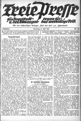 Freie Presse für Ingolstadt u. den Donaugau (Ingolstädter Anzeiger) Samstag 21. Juli 1923