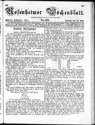 Rosenheimer Wochenblatt (Rosenheimer Anzeiger) Sonntag 23. Juni 1861