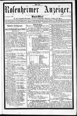 Rosenheimer Anzeiger Sonntag 10. April 1864