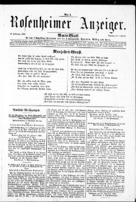 Rosenheimer Anzeiger Sonntag 1. Januar 1865
